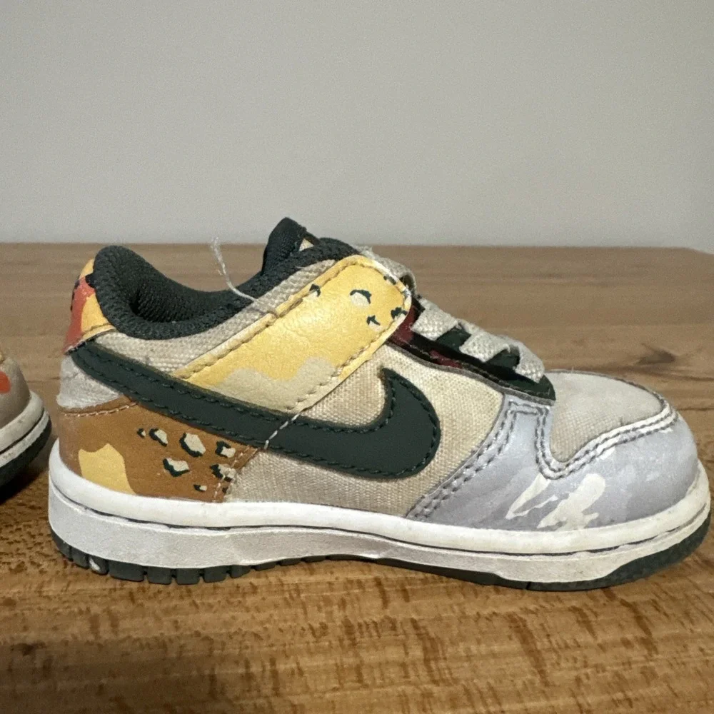 Size 6c - Nike Dunk Low SE TD Sail Multi-Camo DB1902 100 Toddler Baby Infant Kid
